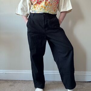 Quince Black High-Rise Wide Leg Pants